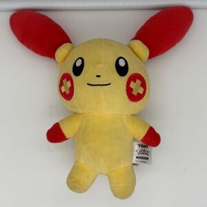 Tomy Pokemon Plusle Plush Stuffed Animal Yellow Red Cheeks Mascot Toy